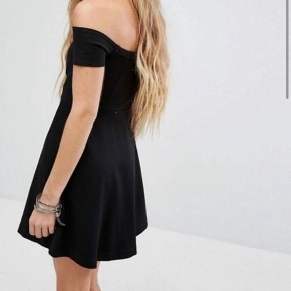 Free People Dress Black Mambo Off Shoulder Boho Mini Womens Small S - Picture 10 of 11